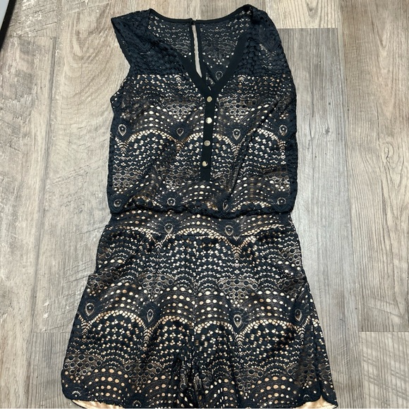 Cachè Black and Gold Sleeveless Romper small - Picture 1 of 4